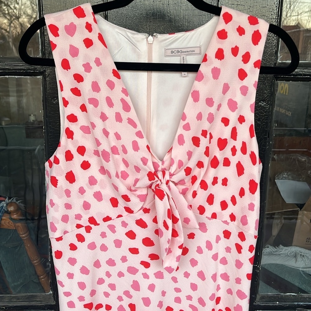 Bcbgeneration Polka Dot Front Tie Dress Size 12 - Picture 4 of 6